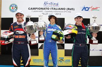 Campioni 2013: Alessandro Giulietti (KZ2), Alessio Lorandi (KF3), Julien Darras (KF2), CAMPIONATO ITALIANO ACI KARTING