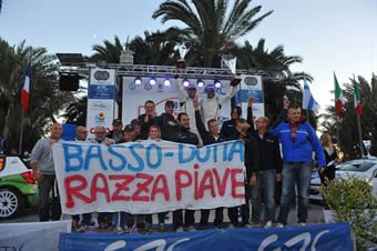 Podium: Giandomenico Basso, Mitia Dotta (Peugeot 207 #2, Movisport), race winner, CAMPIONATO ITALIANO ASSOLUTO RALLY SPARCO