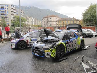 Alessandro Bosca, Roberto Aresca (Citroen DS3 WRC #1, Eurospeed) e Alessandro Re, Giacomo Ciucci (Citroen DS3 R5 #15, Dmax Suisse)_shakedown, TROFEO ITALIANO RALLY