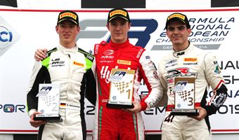 David Schumacher, Frederik Vesti, Raul Guzman (Podium Rookie Race 1), F. REGIONAL EUROPEAN CHAMPIONSHIP BY ALPINE